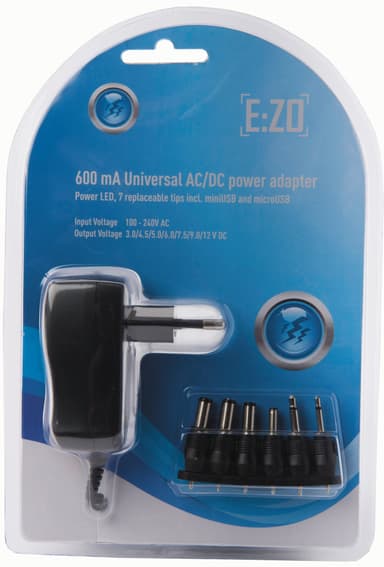 E:ZO AC/DC plugin adapter 600 mAh