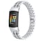 Klokkearmbånd som er kompatibelt med Fitbit Charge 5 Alloy / Rhinestone Black / White