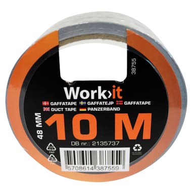 Work>it® gaffatape 48 mm × 10 meter grå