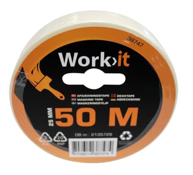 Work>it® maskeringstape 25 mm x 50 meter