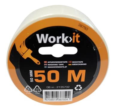 Work>it® maskeringstape 50 mm x 50 meter