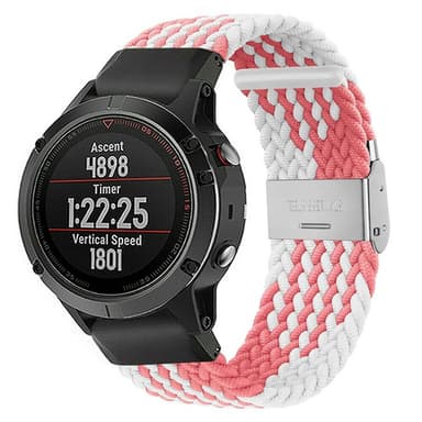 Flettet elastisk armbånd Garmin Fenix 5 - pinkwhite