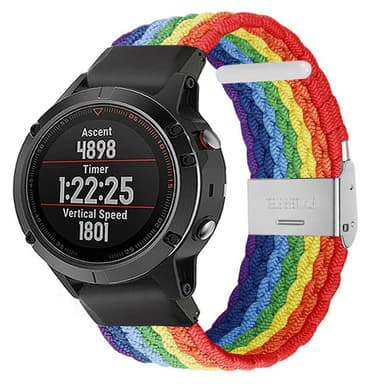 Flettet elastisk armbånd Garmin Fenix 5 - Pride