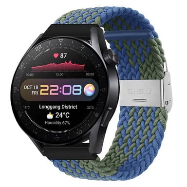 Flettet elastisk armbånd Huawei Watch 3 Pro (48mm) - blågrønn