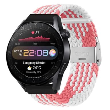 Flettet elastisk armbånd Huawei Watch 3 Pro (48mm) - pinkwhite
