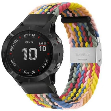 Flettet elastisk armbånd Garmin Fenix 6X - rainbow