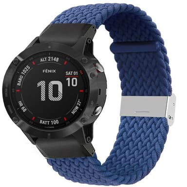 Flettet elastisk armbånd Garmin Fenix 6X - Blå