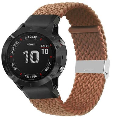 Flettet elastisk armbånd Garmin Fenix 6X - Brun
