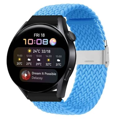 Flettet elastisk armbånd Huawei Watch 3 (46mm) - skyblue