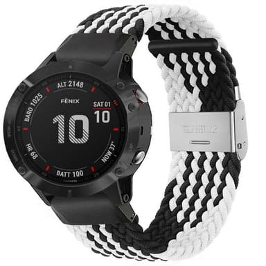 Flettet elastisk armbånd Garmin Fenix 6 - svarthvit
