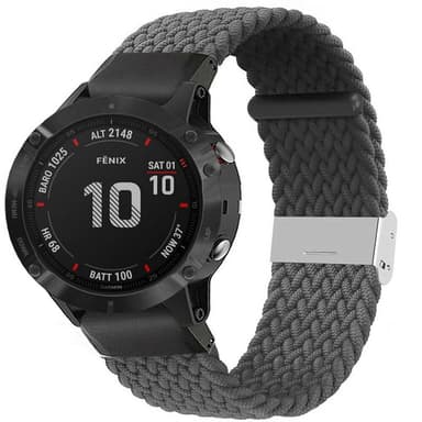 Flettet elastisk armbånd Garmin Fenix 6 - skygrey