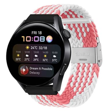 Flettet elastisk armbånd Huawei Watch 3 (46mm) - pinkwhite