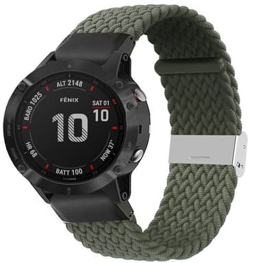 Flettet elastisk armbånd Garmin Fenix 6 - Army