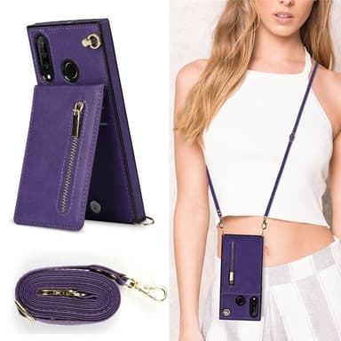 Zipper halskjede deksel Huawei P30 Lite - Lilla