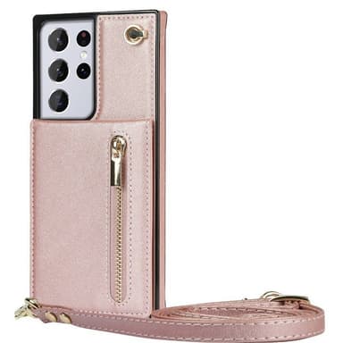 Zipper halskjede deksel Samsung Galaxy S21 Ultra - Rose