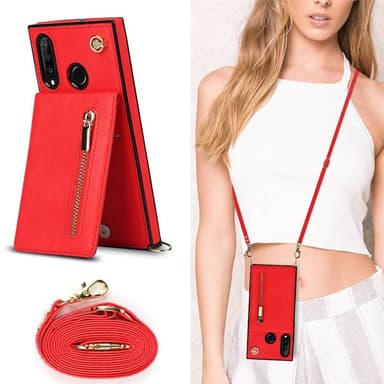 Zipper halskjede deksel Huawei P30 Lite - Rød