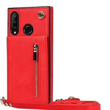 Zipper halskjede deksel Huawei P30 Lite - Rød