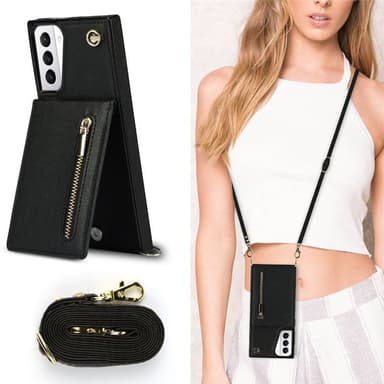 Zipper halskjede deksel Samsung Galaxy S21 Plus - Sort