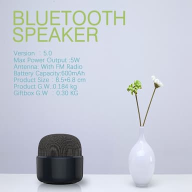 Bærbar liten Bluetooth-høyttaler Sort