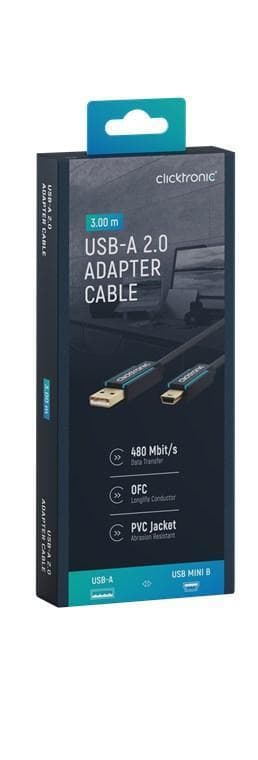 Adapterkabel fra USB-A til Mini USB-B 2.0