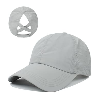 Baseballcaps med hestehaleåpning Lysegrå