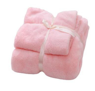 Sett med badehåndklær og håndkle - Rosa
