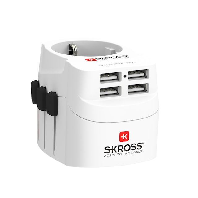 SKross PRO Light World USB 4xA reiseadapter 3310009