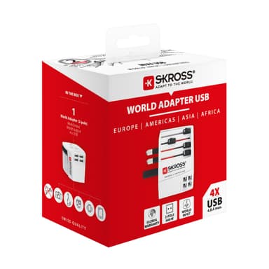 SKross MUV World USB 4xA reiseadapter 3310007