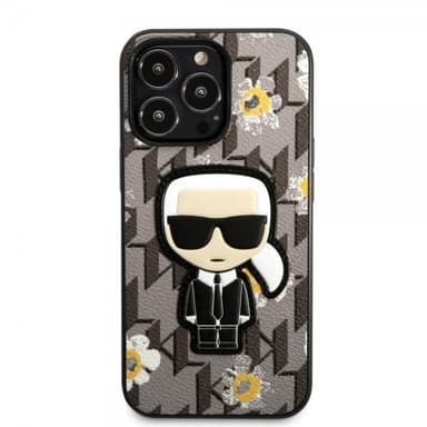 Karl Lagerfeld iPhone 13 Pro Deksel Monogram Iconic Patch Grå
