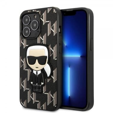 Karl Lagerfeld iPhone 13 Pro Deksel Monogram Iconic Patch Svart