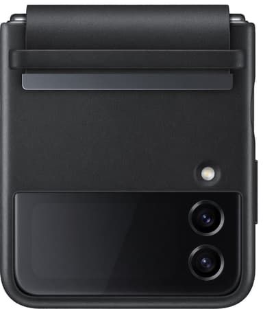 Samsung Galaxy Z Flip 4 flipdeksel i skinn (sort)