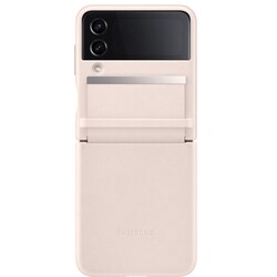 Samsung Galaxy Z Flip 4 flipdeksel i skinn (fersken)