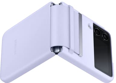 Samsung Galaxy Z Flip 4 flipdeksel i skinn (lilla)