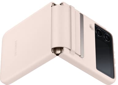 Samsung Galaxy Z Flip 4 flipdeksel i skinn (fersken)