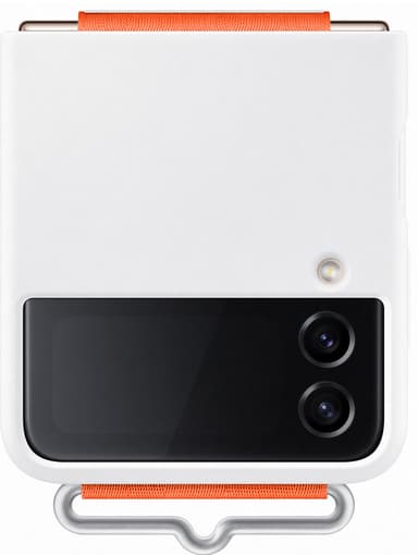 Samsung Galaxy Z Flip 4 deksel med reim (hvit)