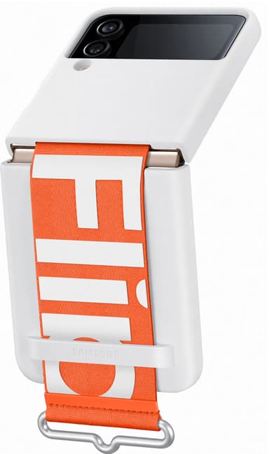 Samsung Galaxy Z Flip 4 deksel med reim (hvit)