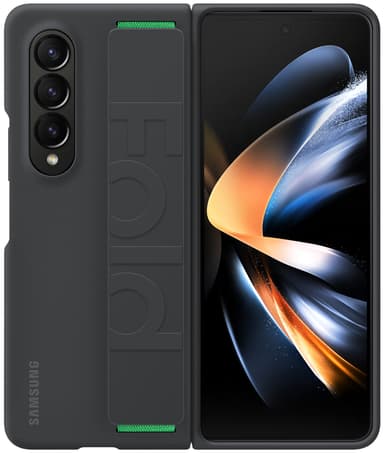 Samsung Galaxy Z Fold 4 silikondeksel med grep (sort)