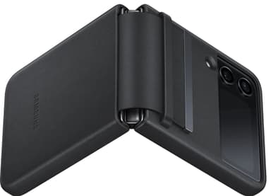 Samsung Galaxy Z Flip 4 flipdeksel i skinn (sort)