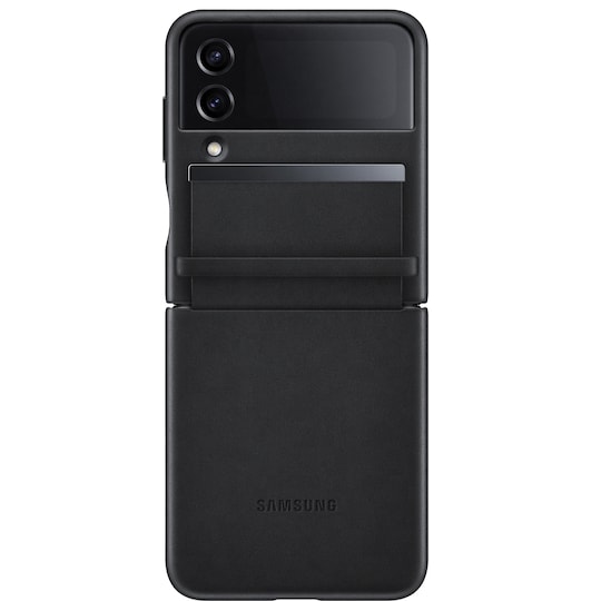 Samsung Galaxy Z Flip 4 flipdeksel i skinn (sort)