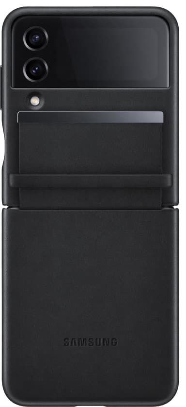 Samsung Galaxy Z Flip 4 flipdeksel i skinn (sort)