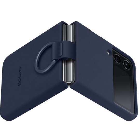 Samsung Galaxy Z Flip 4 deksel med ring (marineblå)