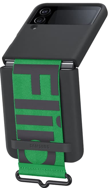 Samsung Galaxy Z Flip 4 deksel med reim (sort)