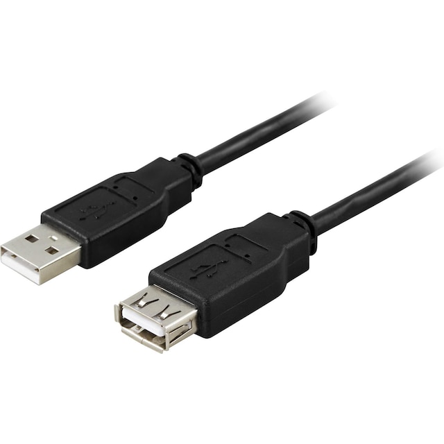 deltaco USB 2.0 cable Type A male - Type A female 0.2m, black