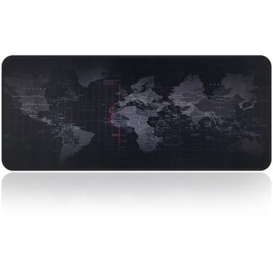 Stor musematte mønstret 80x30 cm Sort