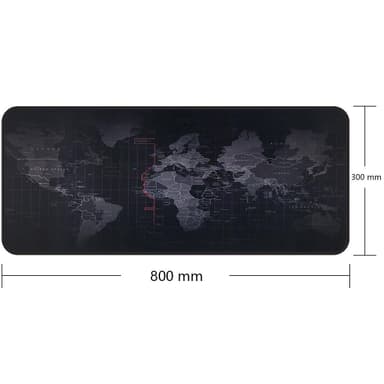 Stor musematte mønstret 80x30 cm Sort