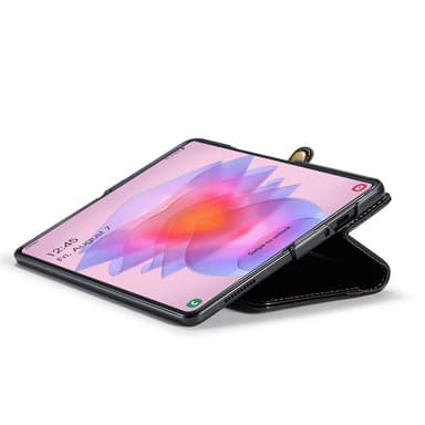 Mobil lommebok 3-korts ekte lær Samsung Galaxy Z Fold 4 - Sort