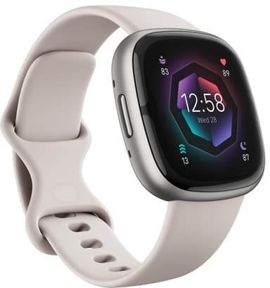 Fitbit Sense 2 smartklokke (lunar white/platinum)