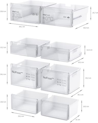 Bosch Kjøleskap/fryser kombinasjon KFN96VPEA (inox-easyclean)