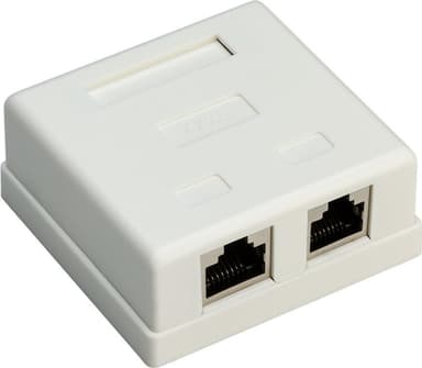 Goobay 2-port RJ45 overflatemonteringsboks, CAT 6, STP, hvit