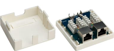 Goobay 2-port RJ45 overflatemonteringsboks, CAT 6, STP, hvit